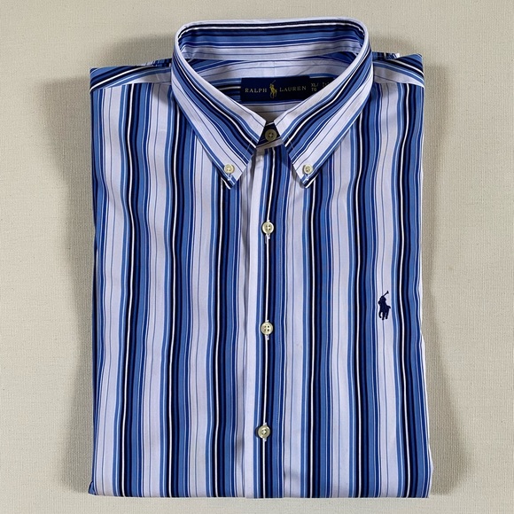 RALPH LAUREN 100% Cotton Stripe Men’s Shirt, Size XL - Picture 3 of 14